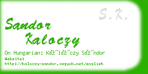 sandor kaloczy business card